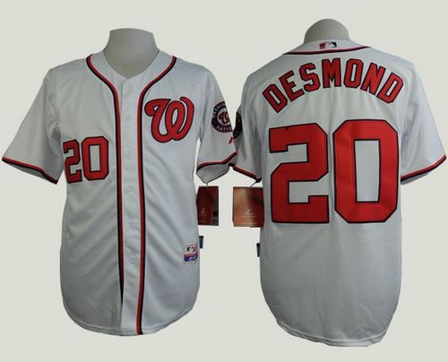 Nationals #20 Ian Desmond White Cool Base Stitched MLB Jersey