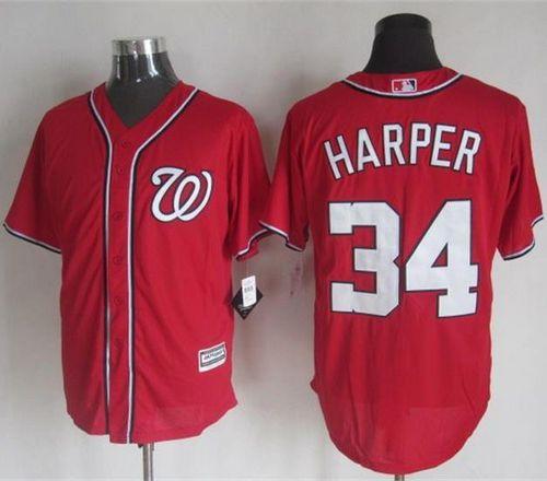 Nationals #34 Bryce Harper Red New Cool Base Stitched MLB Jersey