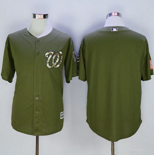 Nationals Blank Green Camo New Cool Base Stitched MLB Jersey