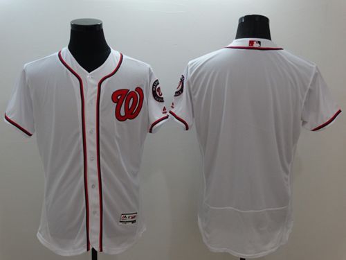 Nationals Blank White Flexbase Authentic Collection Stitched MLB Jersey