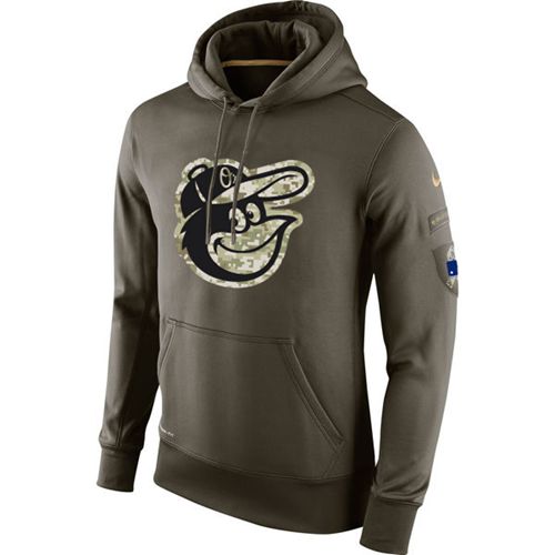 Men's Baltimore Orioles  Olive Salute To Service KO Performance Hoodie