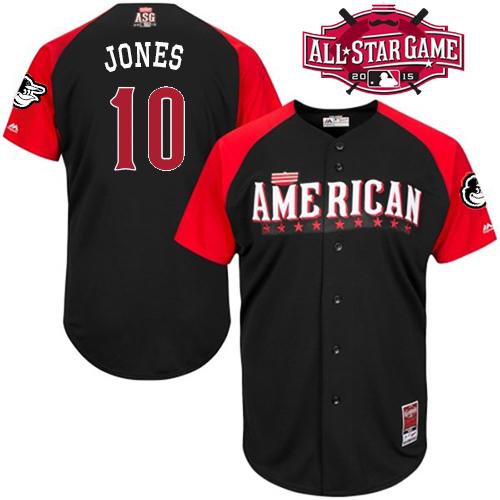 Orioles #10 Adam Jones Black 2015 All Star American League Stitched MLB Jersey