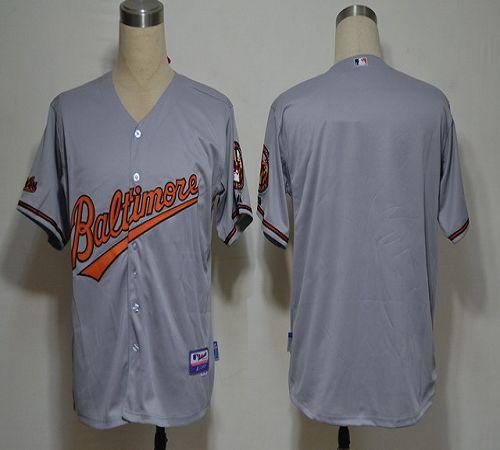 Orioles Blank Grey Cool Base Stitched MLB Jersey