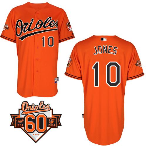 Orioles #10 Adam Jones Orange 1954 2014 60th Anniversary Cool Base Stitched MLB Jersey