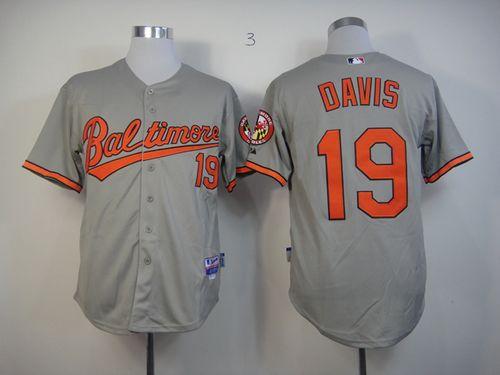 Orioles #19 Chris Davis Grey Cool Base Stitched MLB Jersey