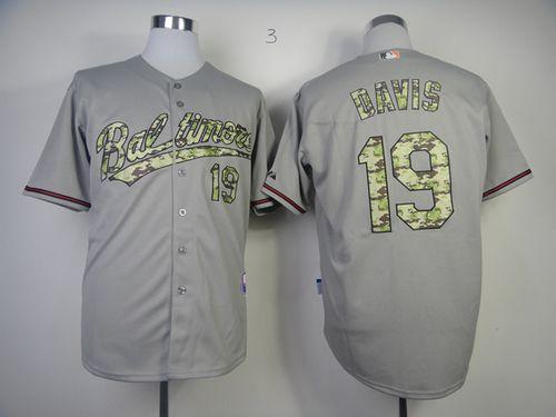 Orioles #19 Chris Davis Grey USMC Cool Base Stitched MLB Jersey
