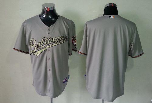 Orioles Blank Grey USMC Cool Base Stitched MLB Jersey