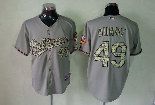 Orioles #49 Dylan Bundy Grey USMC Cool Base Stitched MLB Jersey