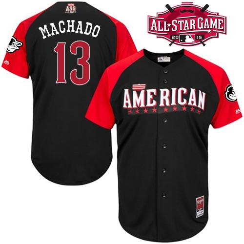 Orioles #13 Manny Machado Black 2015 All Star American League Stitched MLB Jersey