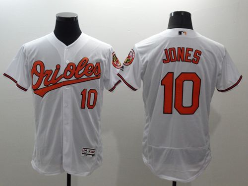 Orioles #10 Adam Jones White Flexbase Authentic Collection Stitched MLB Jersey