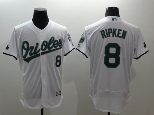 Orioles #8 Cal Ripken White Celtic Flexbase Authentic Collection Stitched MLB Jersey