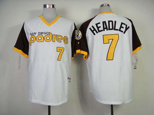 Padres #7 Chase Headley White 1978 Turn Back The Clock Stitched MLB Jersey