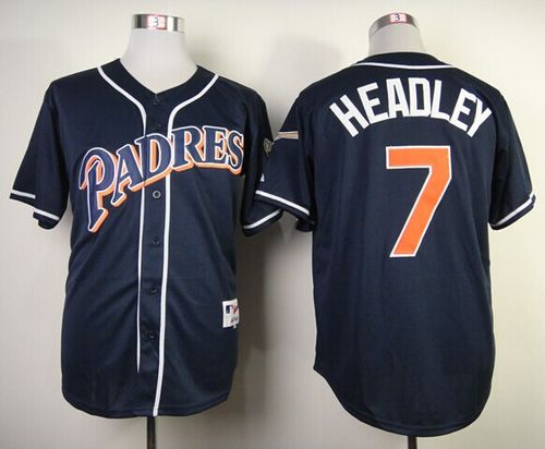 Padres #7 Chase Headley Navy Blue 1998 Turn Back The Clock Stitched MLB Jersey