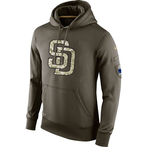 Men's San Diego Padres  Olive Salute To Service KO Performance Hoodie