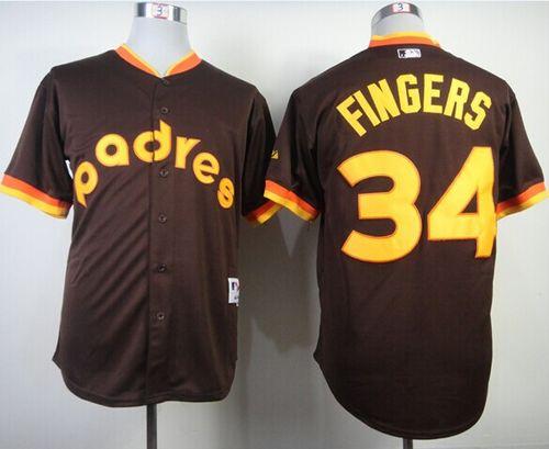 Padres #34 Rollie Fingers Coffee 1984 Turn Back The Clock Stitched MLB Jersey