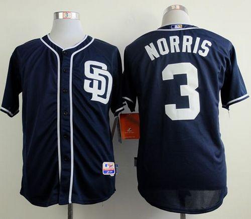 Padres #3 Derek Norris Navy Blue Cool Base Stitched MLB Jersey