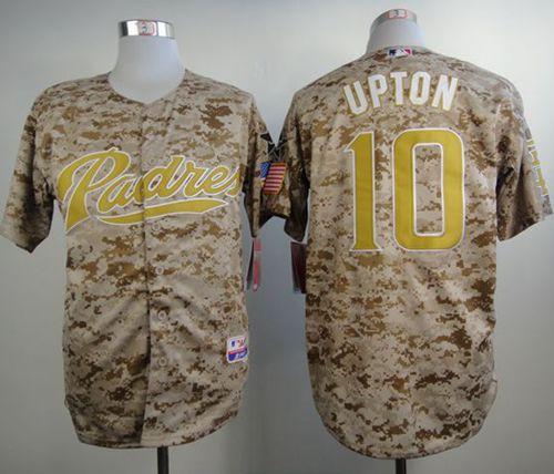 Padres #10 Justin Upton Camo Alternate 2 Cool Base Stitched MLB Jersey