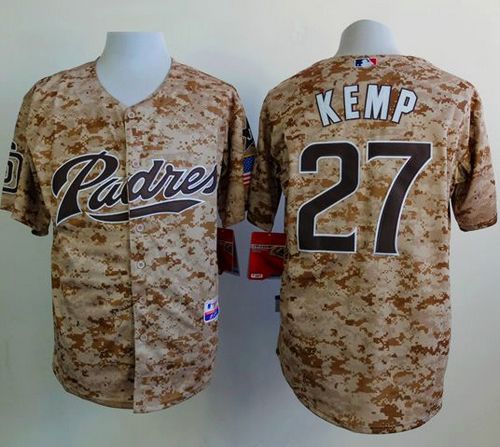 Padres #27 Matt Kemp Camo Alternate 2 Cool Base Stitched MLB Jersey