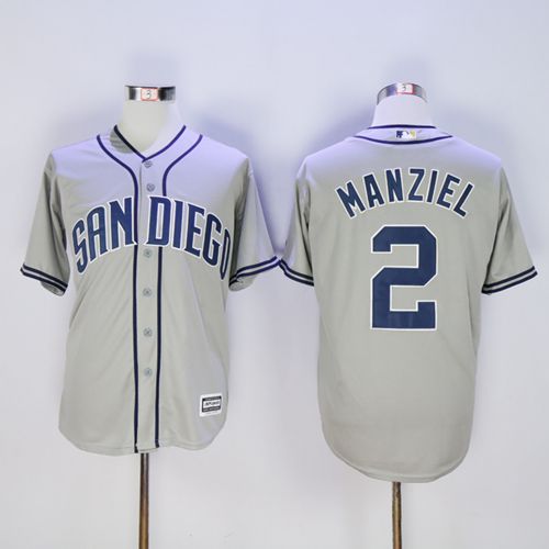 Padres #2 Johnny Manziel Grey New Cool Base Stitched MLB Jersey