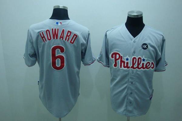Phillies #6 Ryan Howard Stitched Grey MLB Jersey