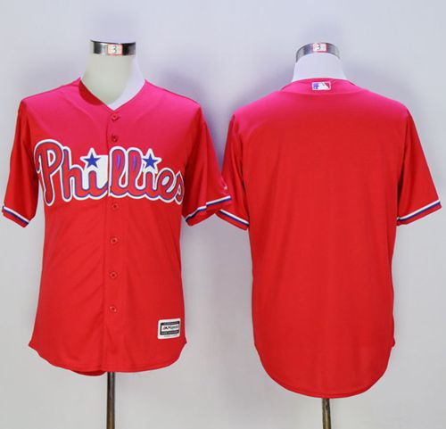 Phillies Blank Red New Cool Base Stitched MLB Jersey