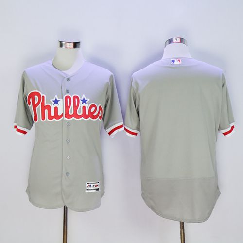 Phillies Blank Grey Flexbase Authentic Collection Stitched MLB Jersey
