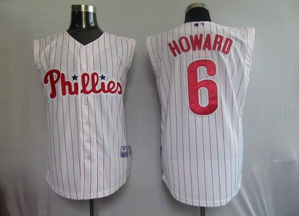 Phillies #6 Ryan Howard White(Red Strip) Vest Style Stitched MLB Jersey