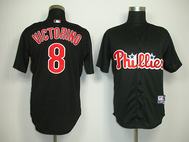 Phillies #8 Shane Victorino Black Stitched MLB Jersey