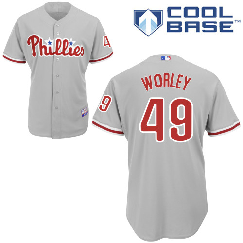 Phillies #49 Vance Worley Grey Cool Base Stitched MLB Jersey