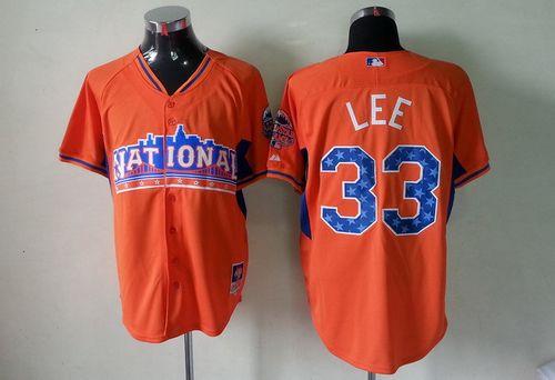 Phillies #33 Cliff Lee Orange All Star 2013 National League Stitched MLB Jersey