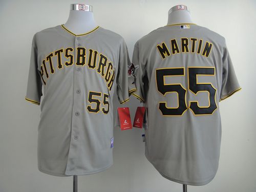Pirates #55 Russell Martin Grey Cool Base Stitched MLB Jersey