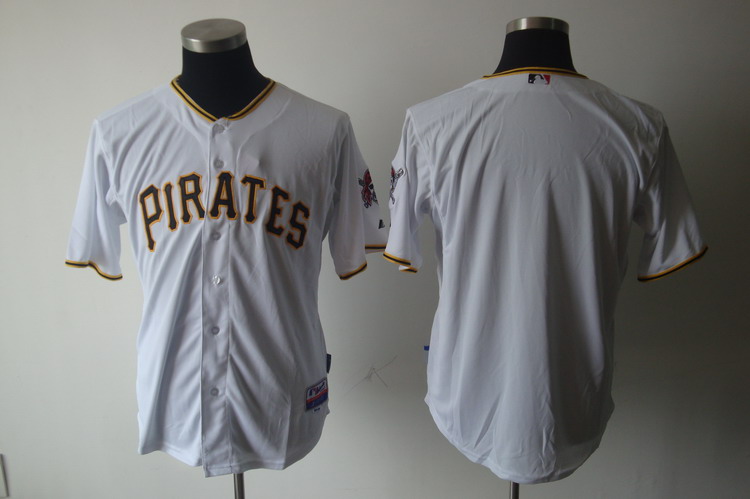 Pirates Blank White Cool Base Stitched MLB Jersey