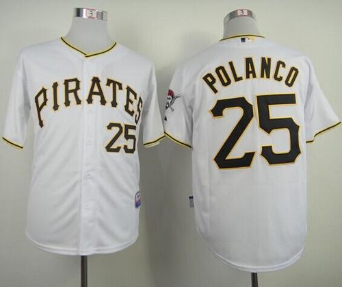 Pirates #25 Gregory Polanco White Cool Base Stitched MLB Jersey