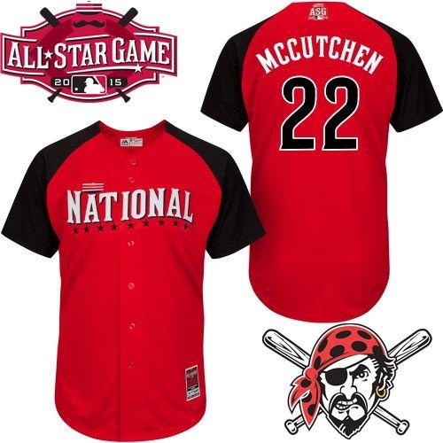 Pirates #22 Andrew McCutchen Red 2015 All Star National League Stitched MLB Jersey