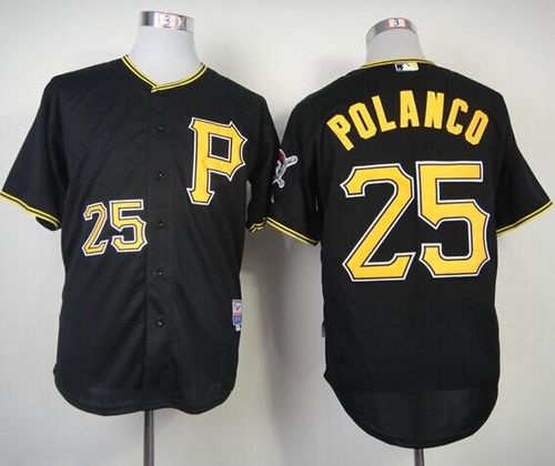 Pirates #25 Gregory Polanco Black Cool Base Stitched MLB Jersey