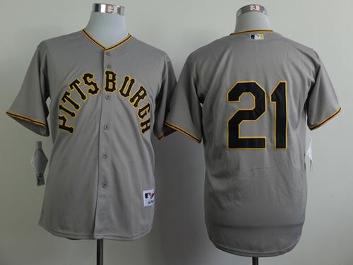 Pirates #21 Roberto Clemente Grey 1953 Turn Back The Clock Stitched MLB Jersey