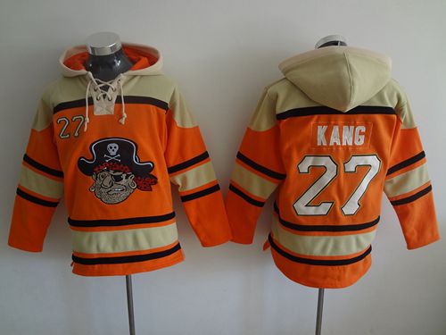 Pirates #27 Jung ho Kang Orange Sawyer Hooded Sweatshirt MLB Hoodie