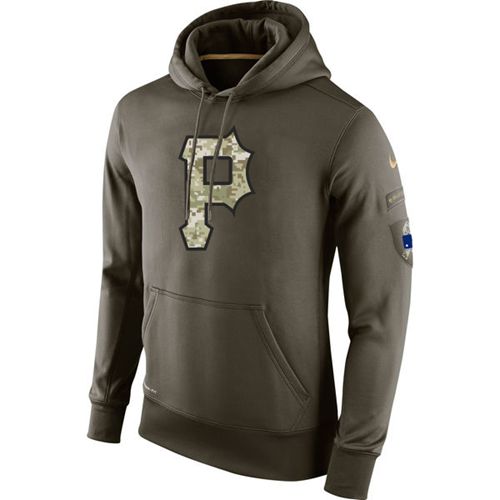 Men's Pittsburgh Pirates  Olive Salute To Service KO Performance Hoodie
