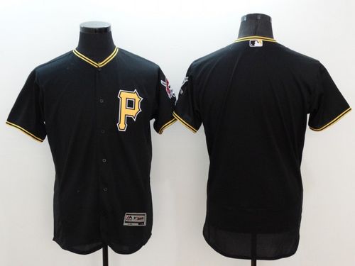 Pirates Blank Black Flexbase Authentic Collection Stitched MLB Jersey