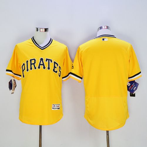 Pirates Blank Gold Flexbase Authentic Collection Stitched MLB Jersey