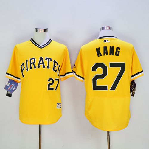 Pirates #27 Jung ho Kang Gold Flexbase Authentic Collection Stitched MLB Jersey