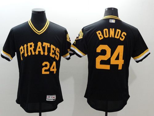 Pirates #24 Barry Bonds Black Flexbase Authentic Collection Cooperstown Stitched MLB Jersey