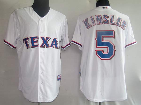 Rangers #5 Ian Kinsler Stitched White MLB Jersey