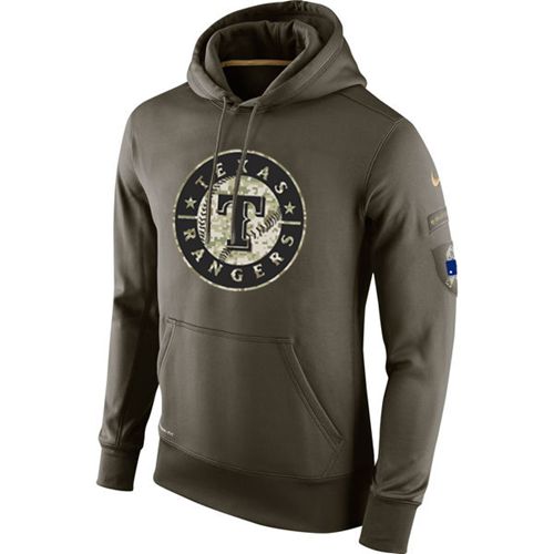 Men's Texas Rangers  Olive Salute To Service KO Performance Hoodie