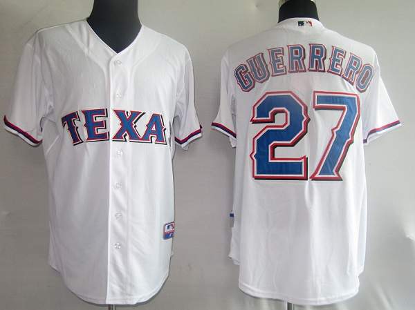 Rangers #27 Vladimir Guerrero Stitched White MLB Jersey