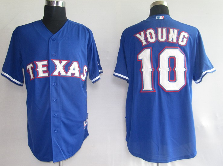 Rangers #10 Michael Young Stitched Blue MLB Jersey