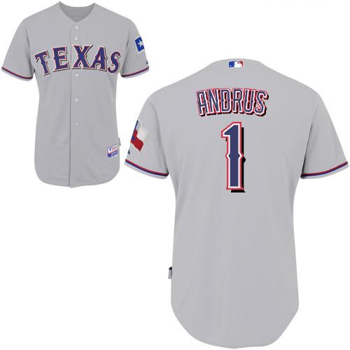 Rangers #1 Elvis Andrus Grey Stitched MLB Jersey