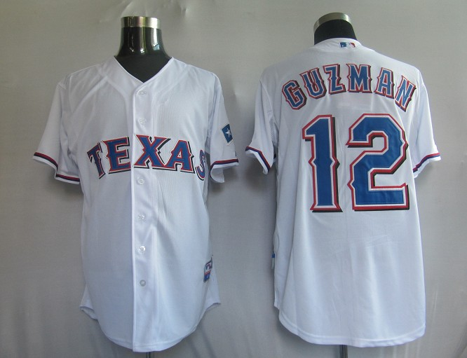Rangers #12 Cristian Guzman White Stitched MLB Jersey