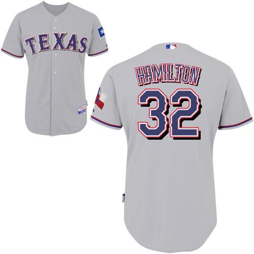 Rangers #32 Josh Hamilton Stitched Grey MLB Jersey