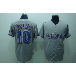 Rangers #10 Michael Young Stitched MLB Grey MLB Jersey